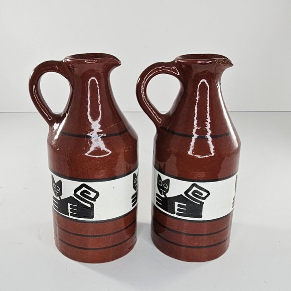 Los Reyes Lima Peru Art Pottery Cup Saucer Pitcher Llama Alpaca Ca Hand Painted - Picture 14 of 16